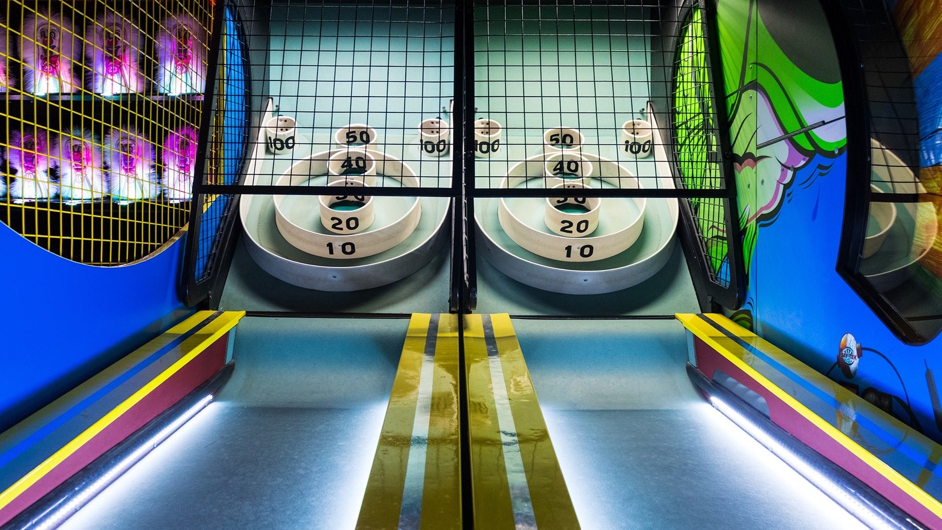 skee ball game in a hotel