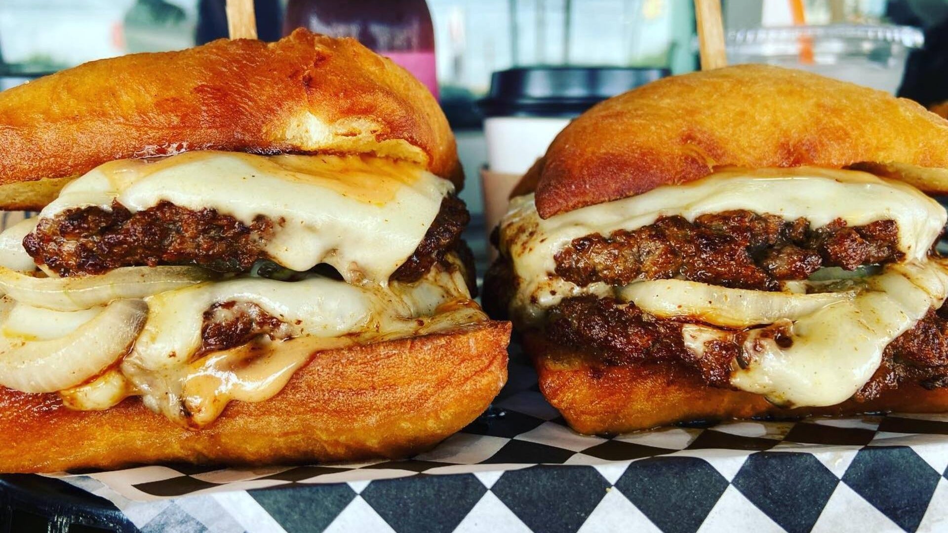 beignet burgers side by side