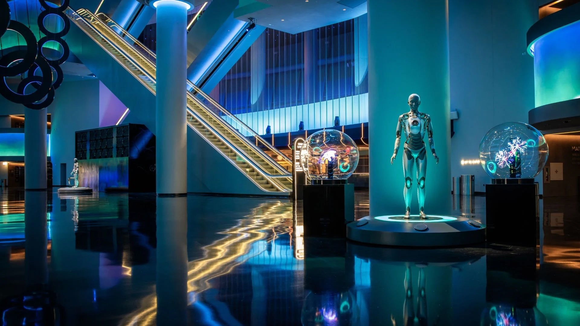 a robot in an exhibit