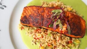 salmon with quinoa