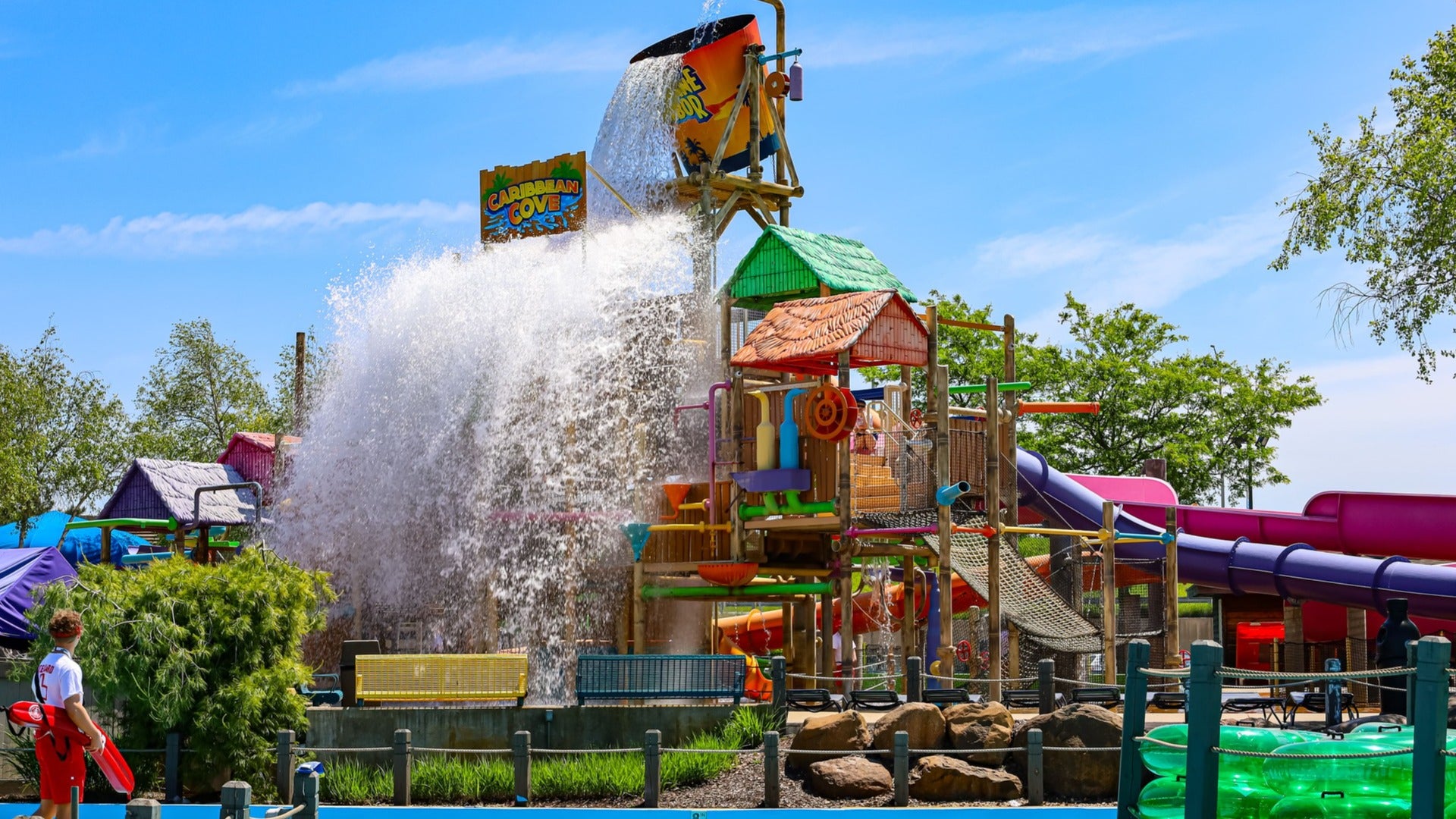 waterpark with various slides and features