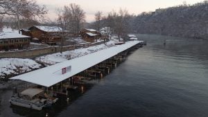 lakeside boat rental in winter