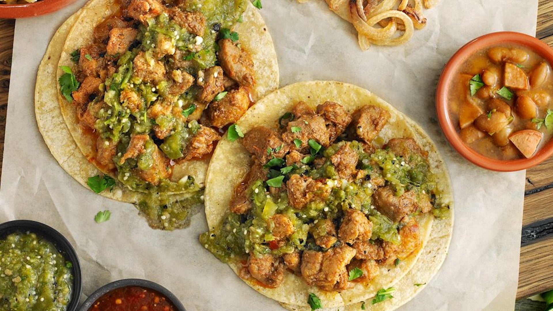 tacos with meats and guac