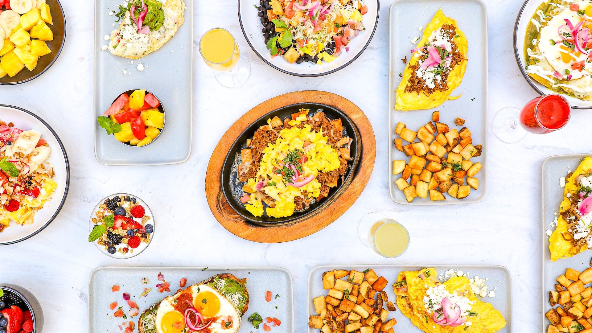 A spread of mexican brunch dishes
