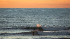 sunset view of the beach