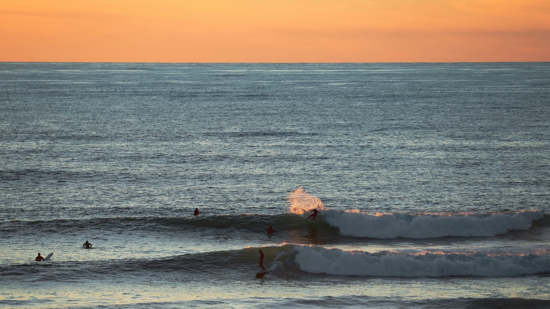 sunset view of the beach