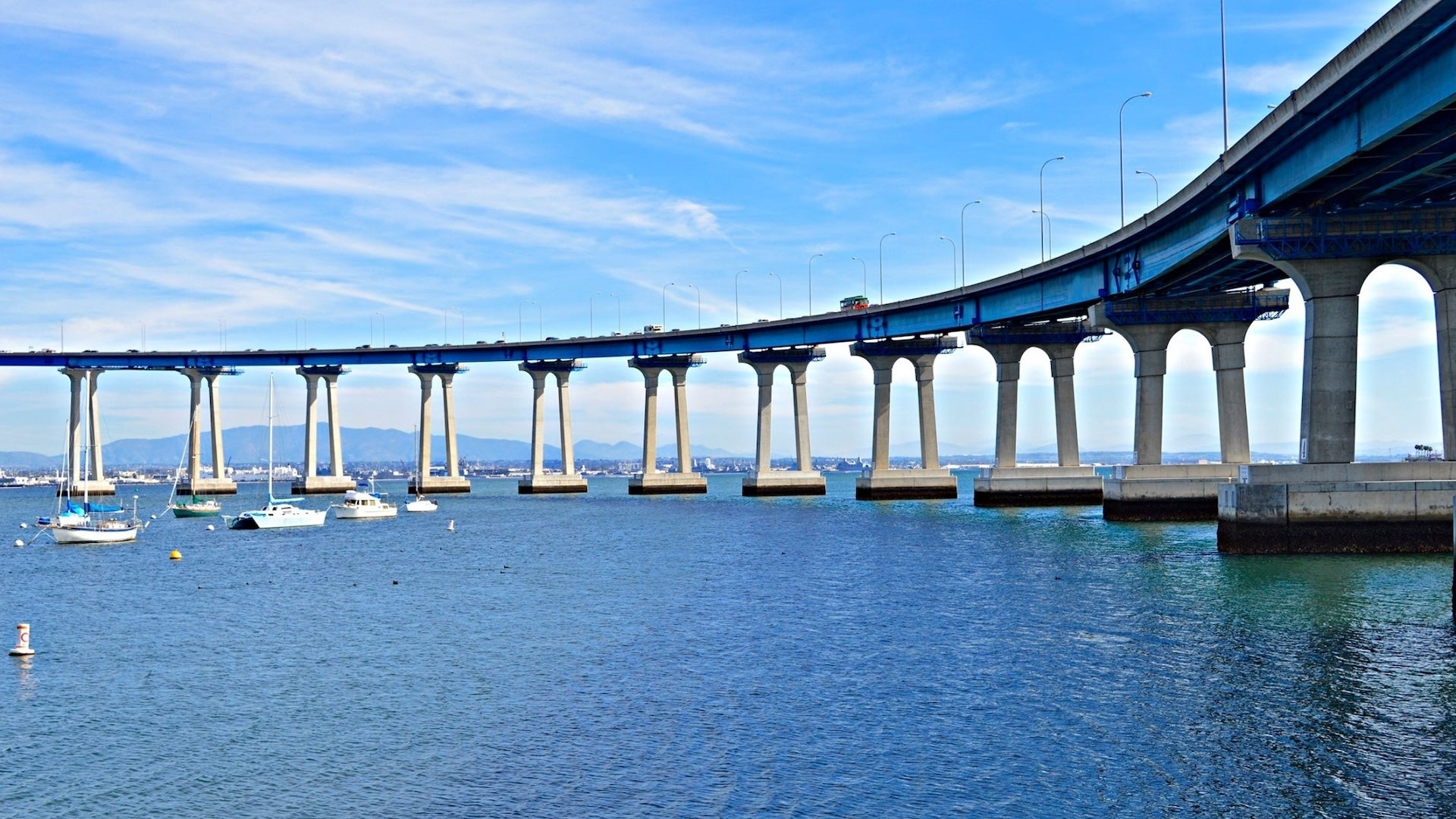 view of a bridge from a middle point of view