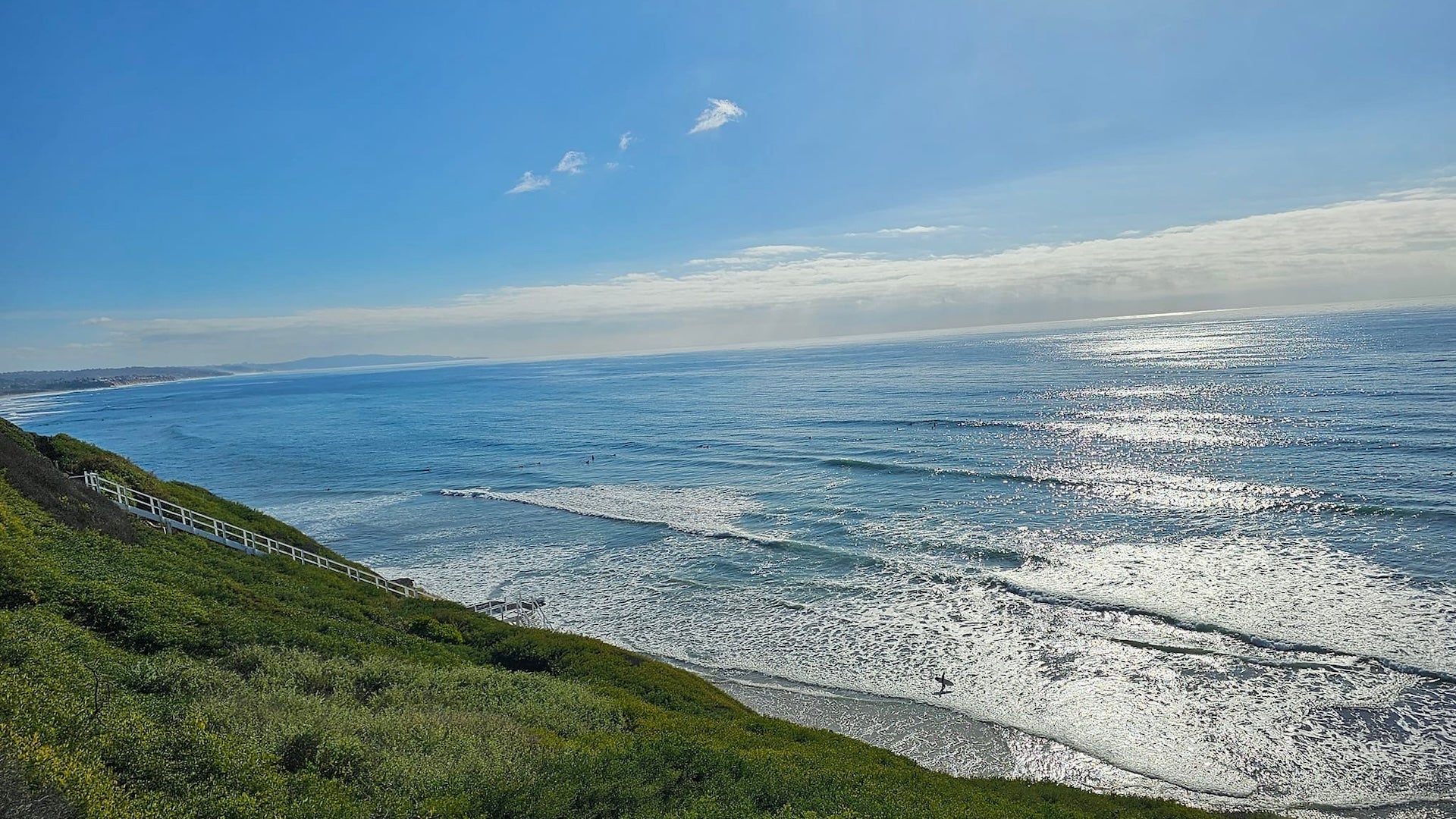 a view of the sea with clouds