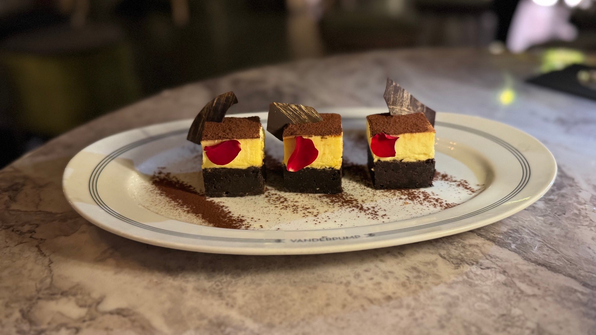 brownies with tiramisu cream on top