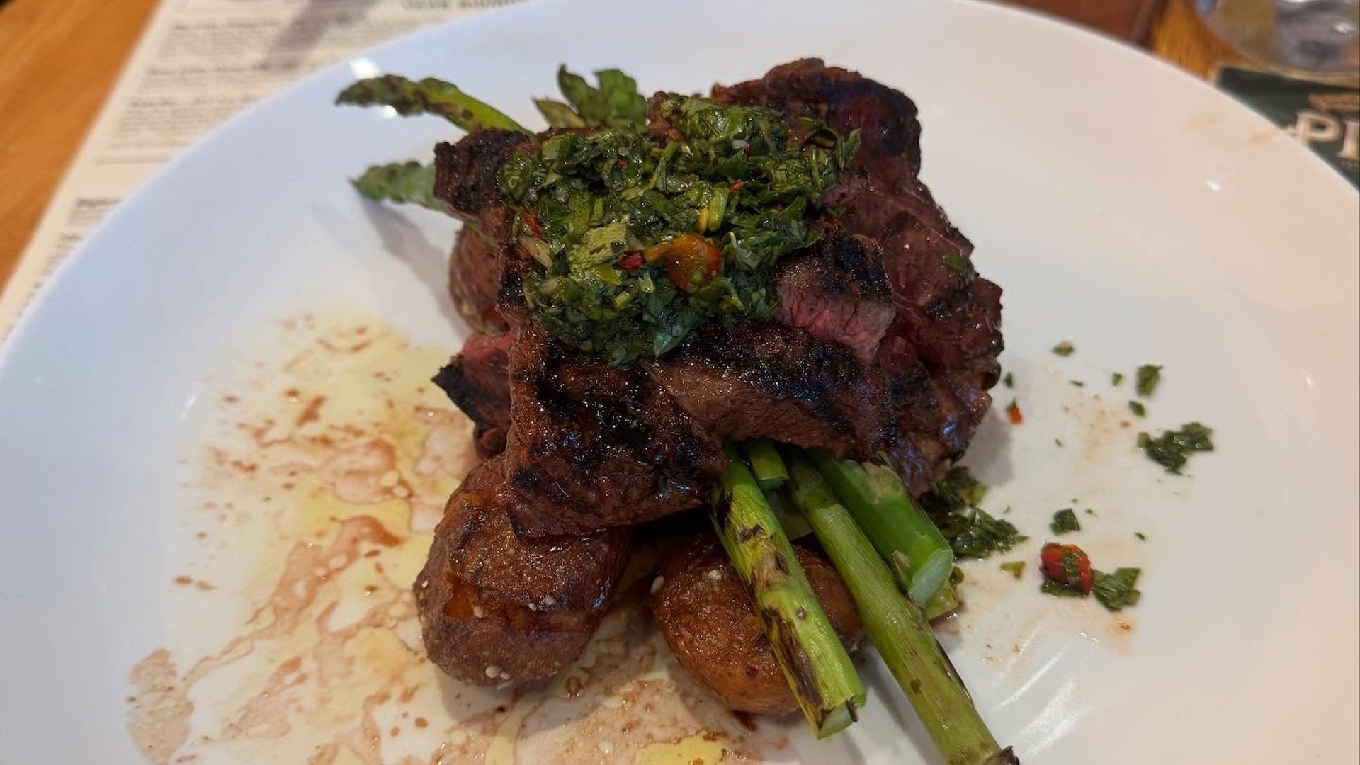 a plate of steak