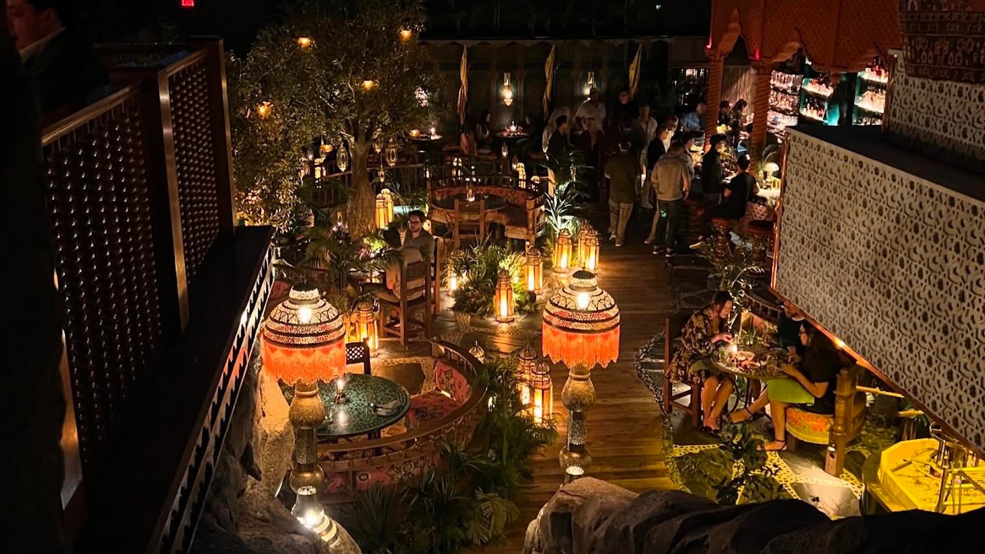 dark restaurant with low lights