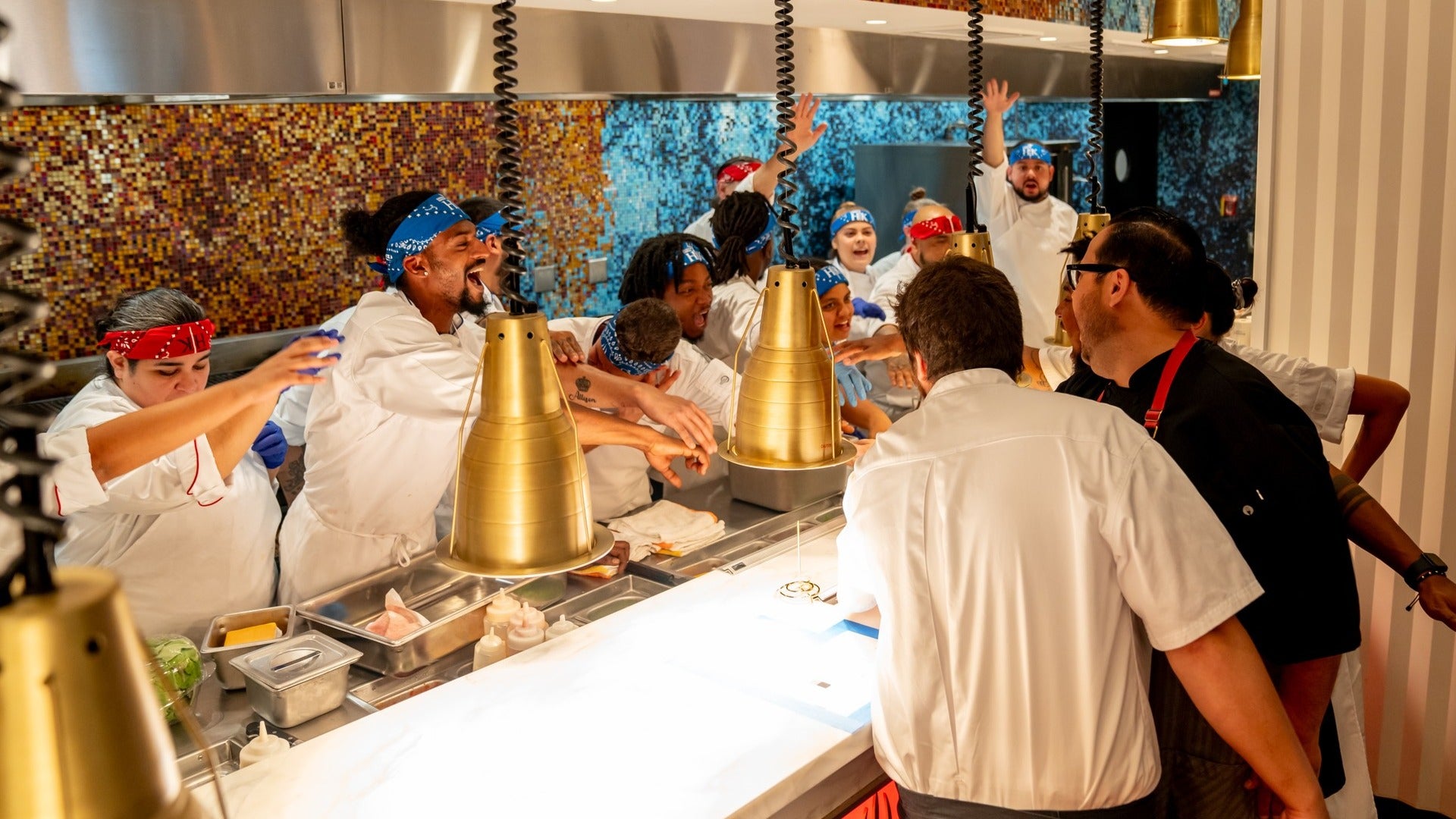 group of chefs celebrating