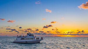 people on a sunset boat tour