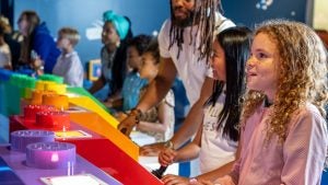 children playing on a spaceship deck