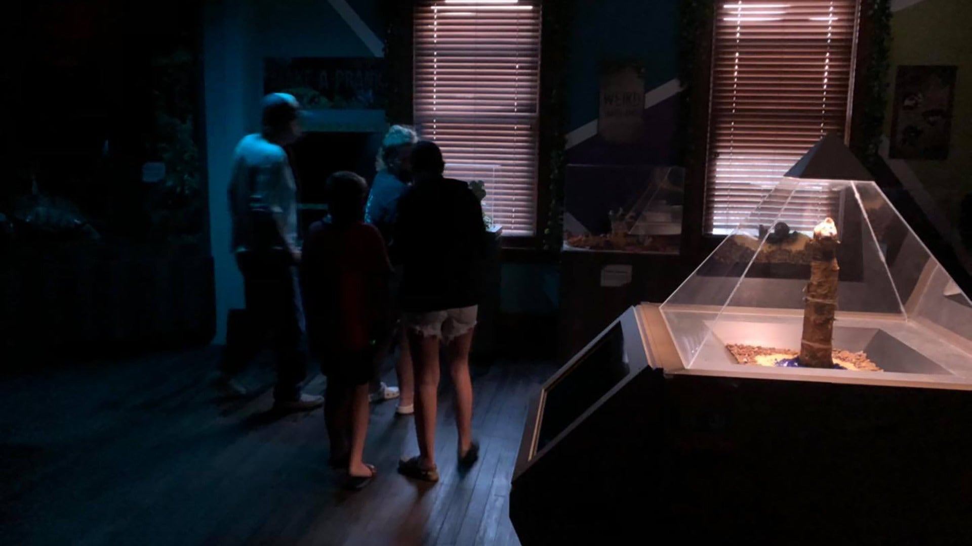 people in a haunted house