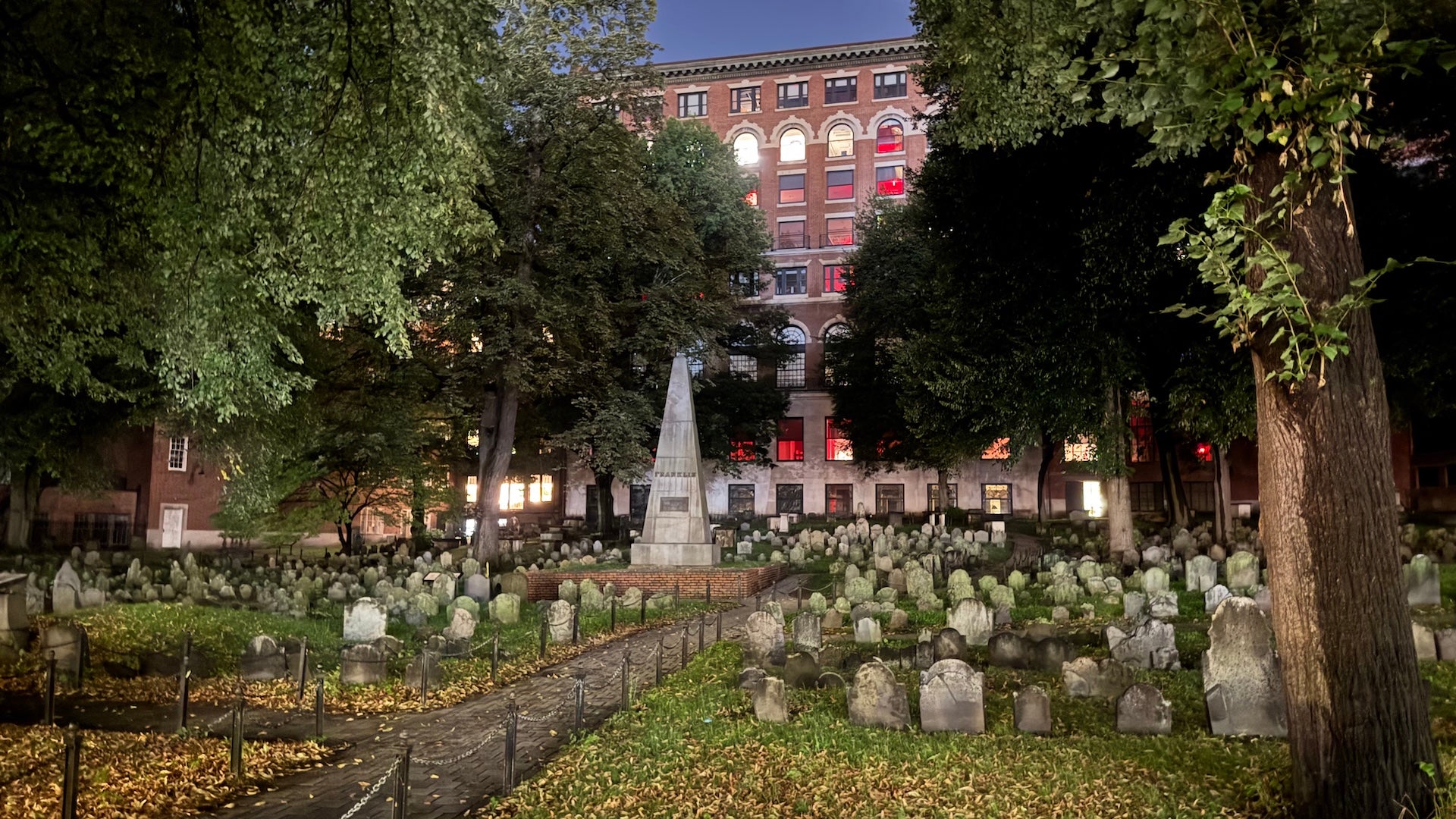 Graveyard at dusk