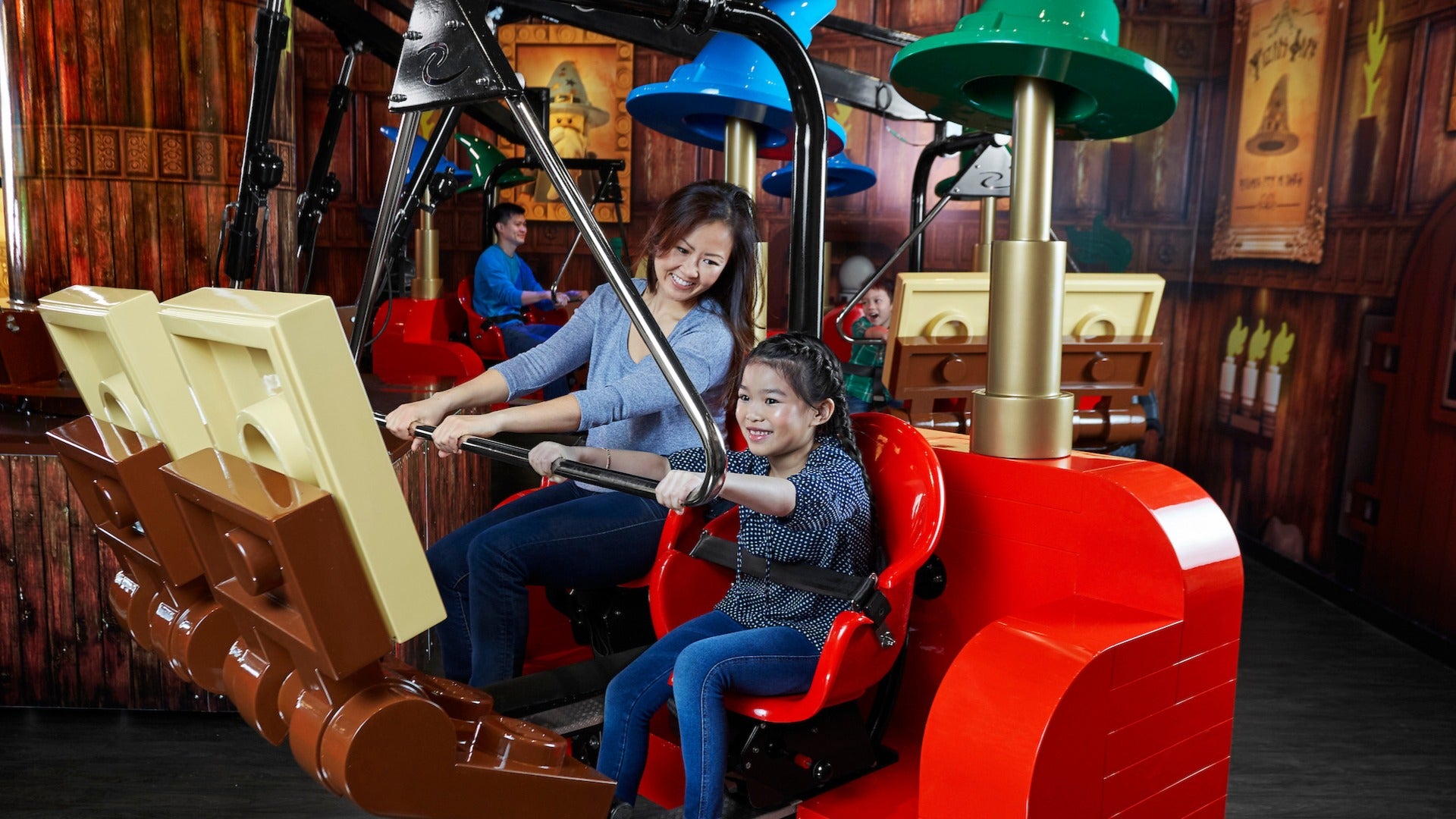 woman and child on a ride