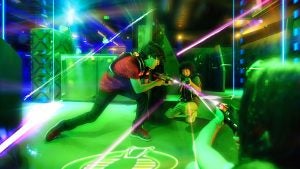 children playing laser tag