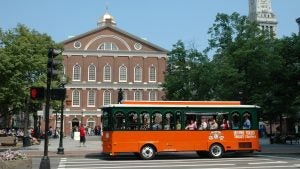 tour trolley with passengers