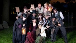 group of people in scary costumes