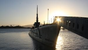 ship docked in the ocean