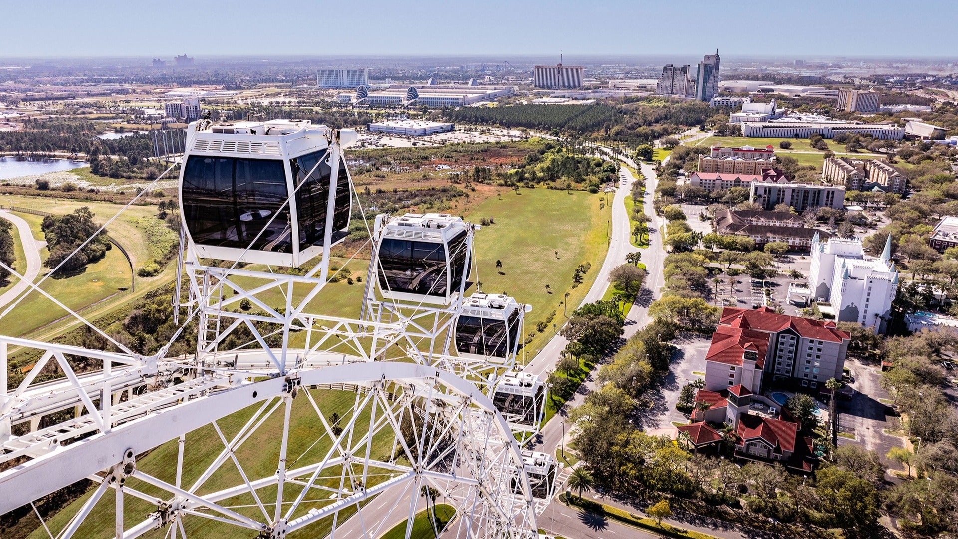 ferris wheel with a view of the city below