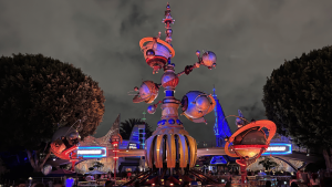 a theme park ride at night