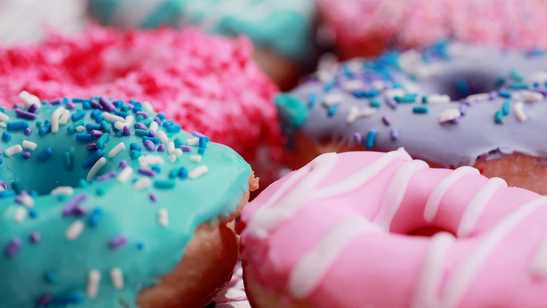 colorful donuts with sprinkles