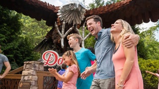 a family having fun and laughing around dollywood