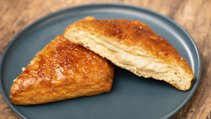 Crème Brulée Croissant: crispy croissant dough filled with vanilla bean custard