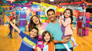 a family having fun at the crayola experience