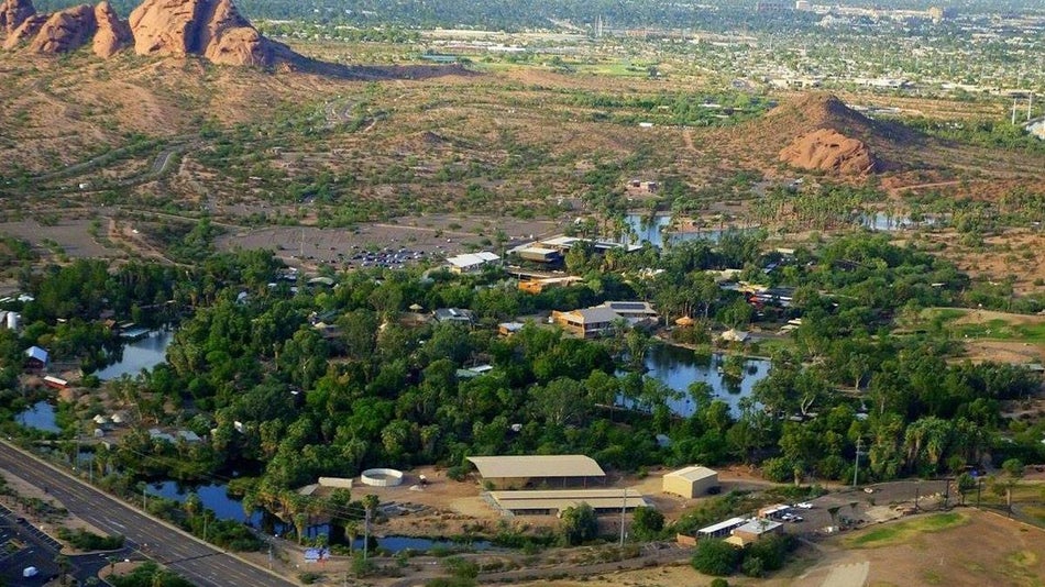 aerial view of Phoenix Zoo in Phoenix, Arizona, USA