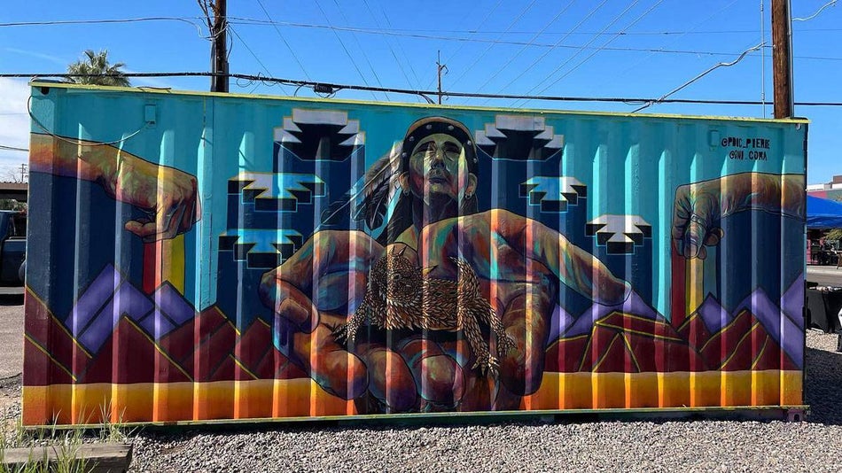 colorful mural at Roosevelt Row Downtown Phoenix, Arizona, USA