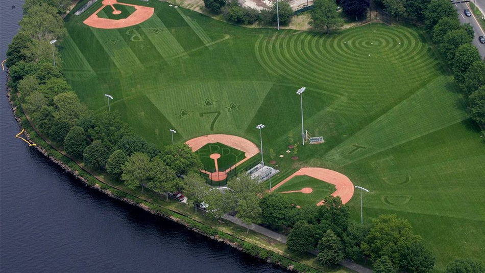 a picture of an aerial view of a golf course