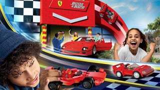 Children playing with the new Ferrari Build & Race at LEGOLAND California in San Diego, California, USA